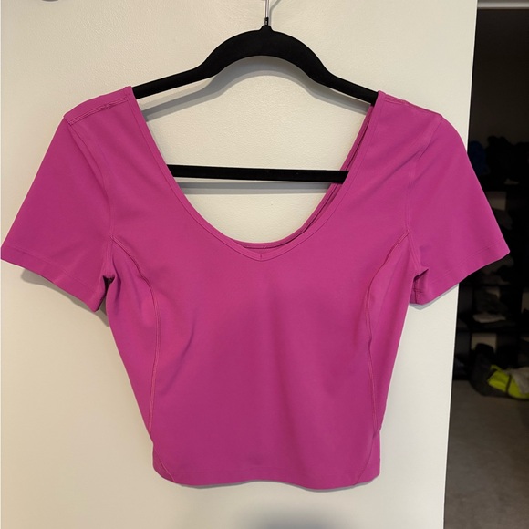 Lululemon Athletica Pink Fitted Crop Bodysuit - Picture 1 of 3